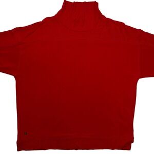 Lauren Ralph Lauren Red Mock Neck 3/4 Sleeve Sweatshirt | Women's Size XL